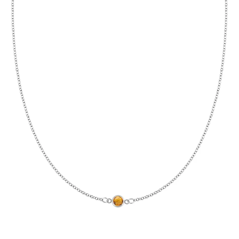 The Vault: Petite 1 Citrine Necklace, White Gold Size Small made by Haverhill