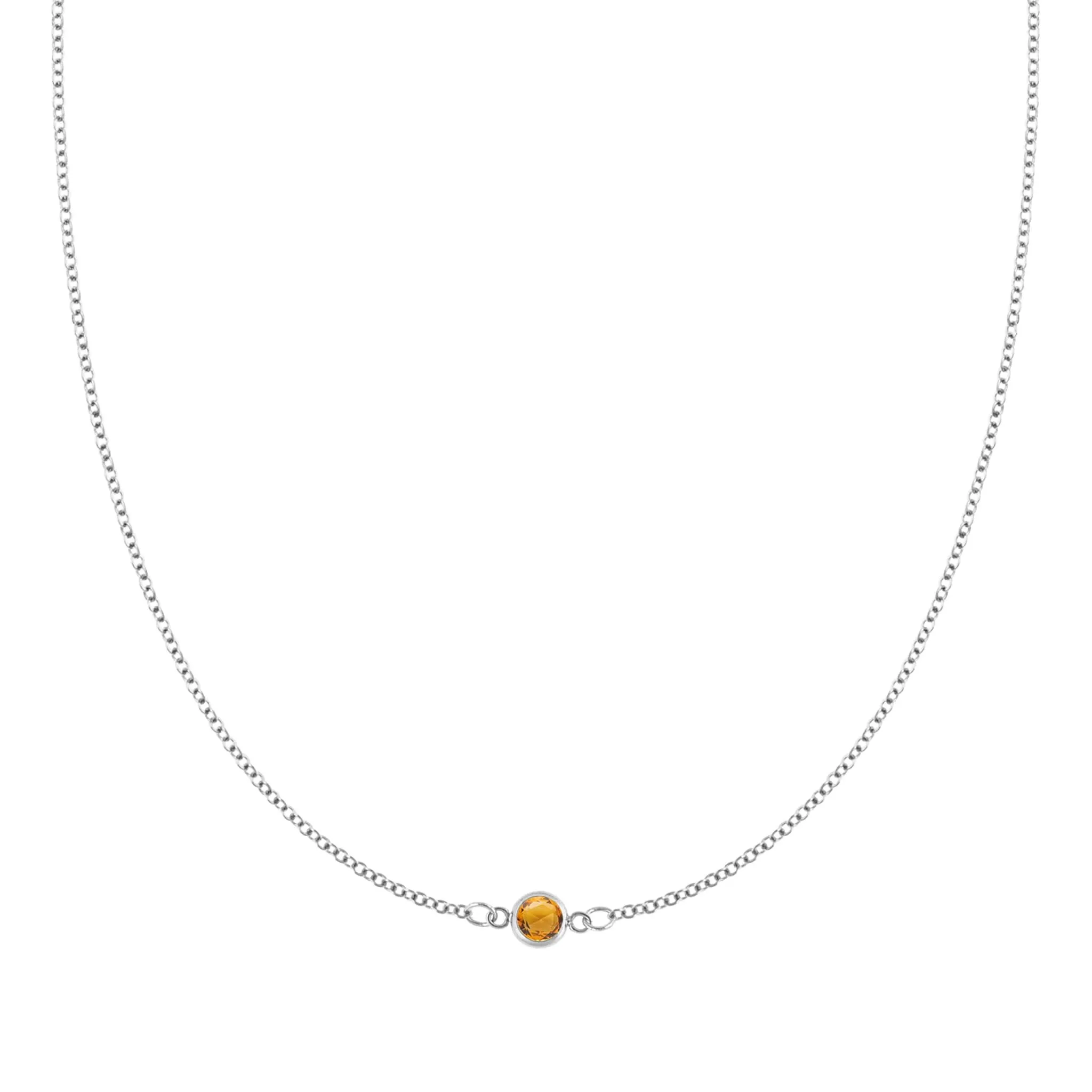 The Vault: Petite 1 Citrine Necklace, White Gold Size Small sold by Haverhill