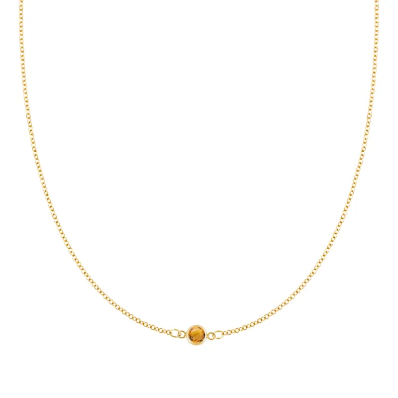 The Vault: Petite 1 Citrine Necklace, Yellow Gold Size Medium made by Haverhill