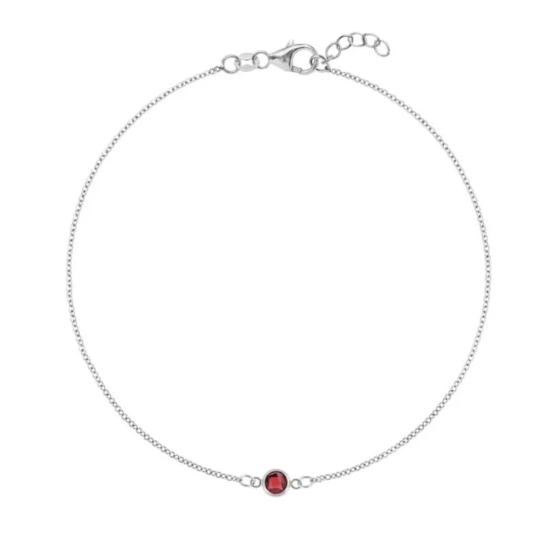 The Vault: Petite 1 Garnet Bracelet, White Gold Size Small made by Haverhill