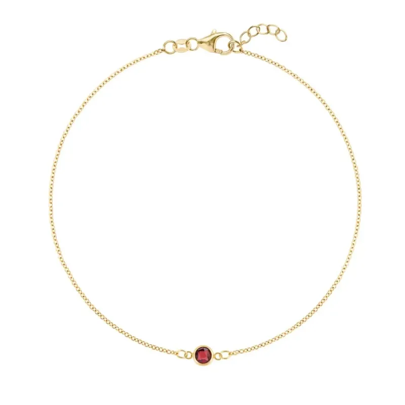 The Vault: Petite 1 Garnet Bracelet, Yellow Gold Size Medium made by Haverhill