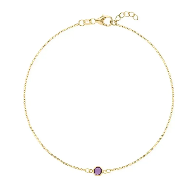 The Vault: Petite 1 Amethyst Bracelet, Yellow Gold Size Medium made by Haverhill