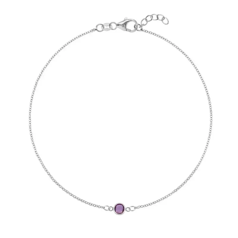 The Vault: Petite 1 Amethyst Bracelet, White Gold Size Medium made by Haverhill
