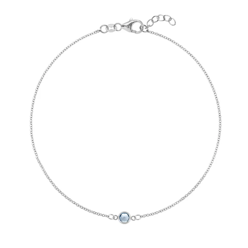 The Vault: Petite 1 Aquamarine Bracelet, White Gold Size Medium made by Haverhill