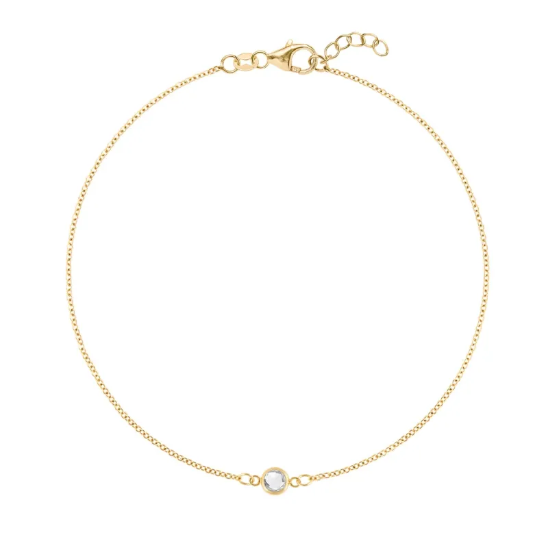 The Vault: Petite 1 White Topaz Bracelet, Yellow Gold Size Medium made by Haverhill