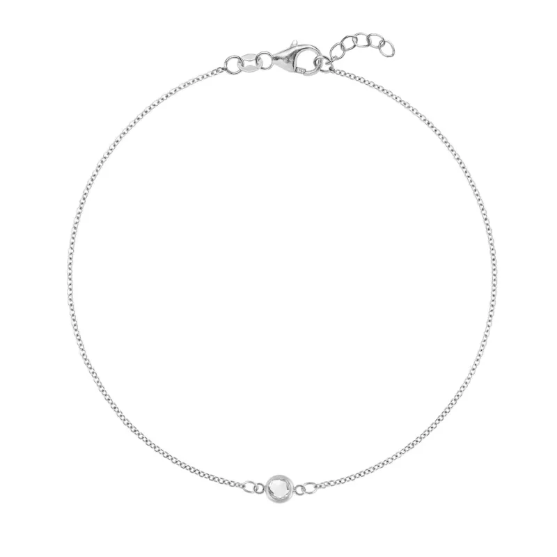 The Vault: Petite 1 White Topaz Bracelet, White Gold Size Medium made by Haverhill
