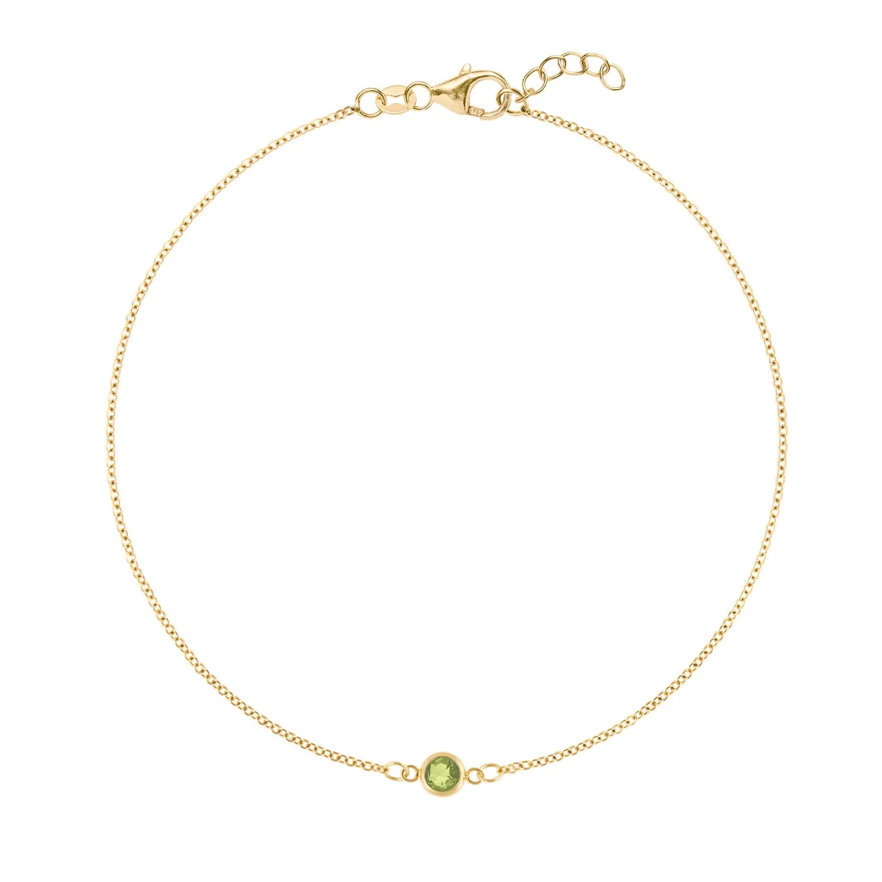 The Vault: Petite 1 Peridot Bracelet, Yellow Gold Size X Small sold by Haverhill