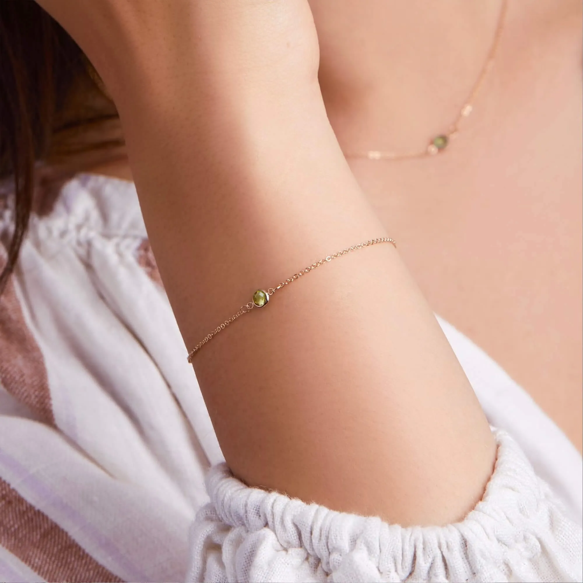 The Vault: Petite 1 Peridot Bracelet, White Gold Size Small sold by Haverhill product image thumbnail 3