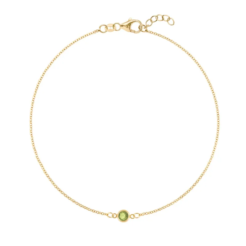 The Vault: Petite 1 Peridot Bracelet, Yellow Gold Size Large made by Haverhill