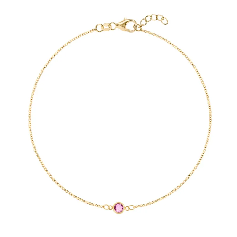 The Vault: Petite 1 Pink Sapphire Bracelet, Yellow Gold Size X Small made by Haverhill