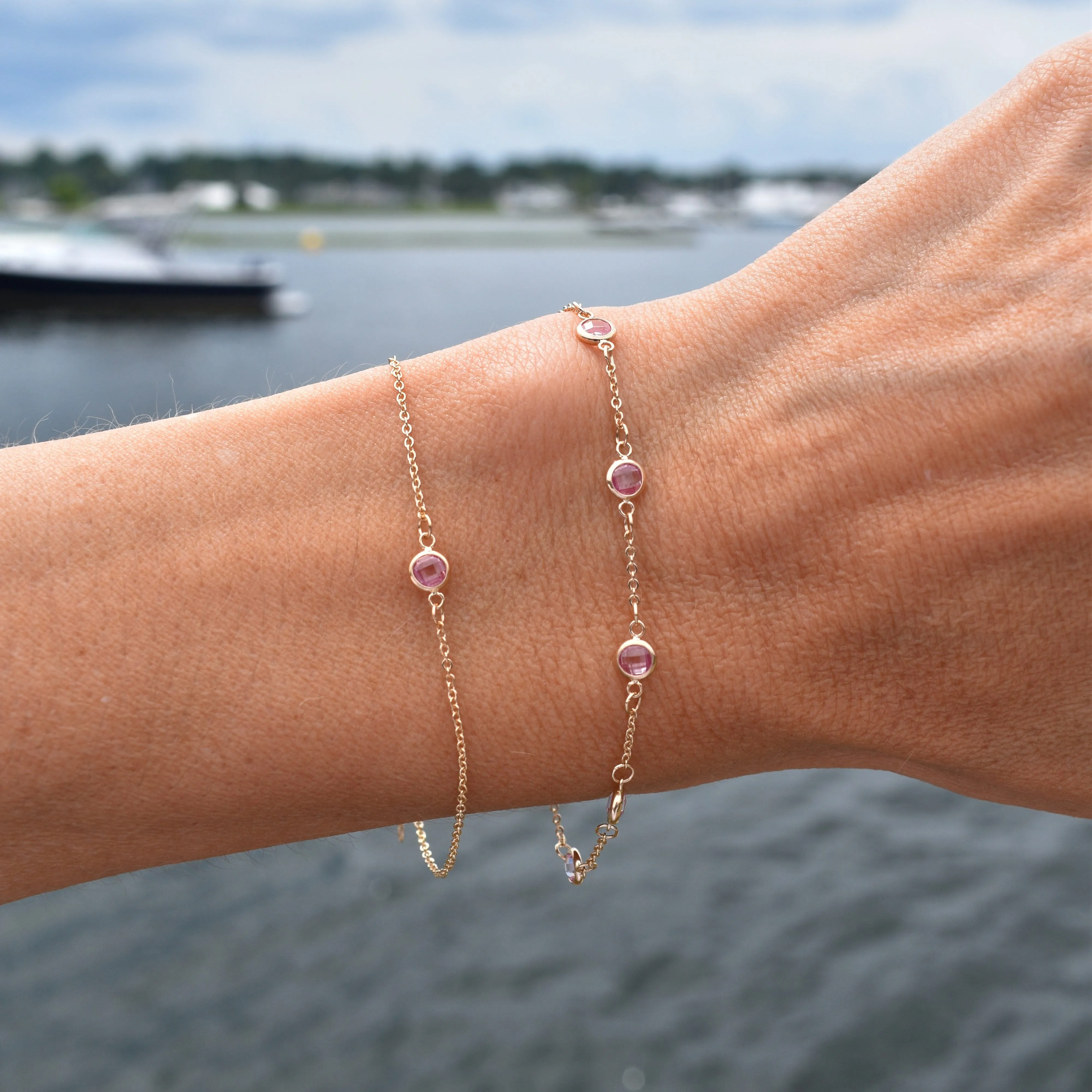 The Vault: Petite 1 Pink Sapphire Bracelet, White Gold Size Small sold by Haverhill product image thumbnail 4