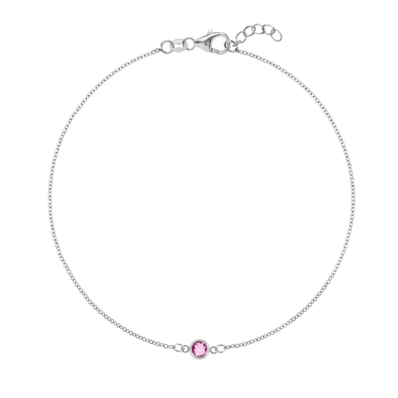 The Vault: Petite 1 Pink Sapphire Bracelet, White Gold Size Small made by Haverhill