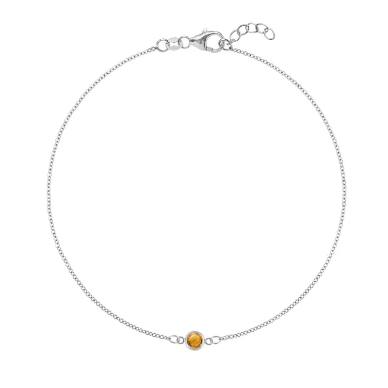The Vault: Petite 1 Citrine Bracelet, White Gold Size Small made by Haverhill