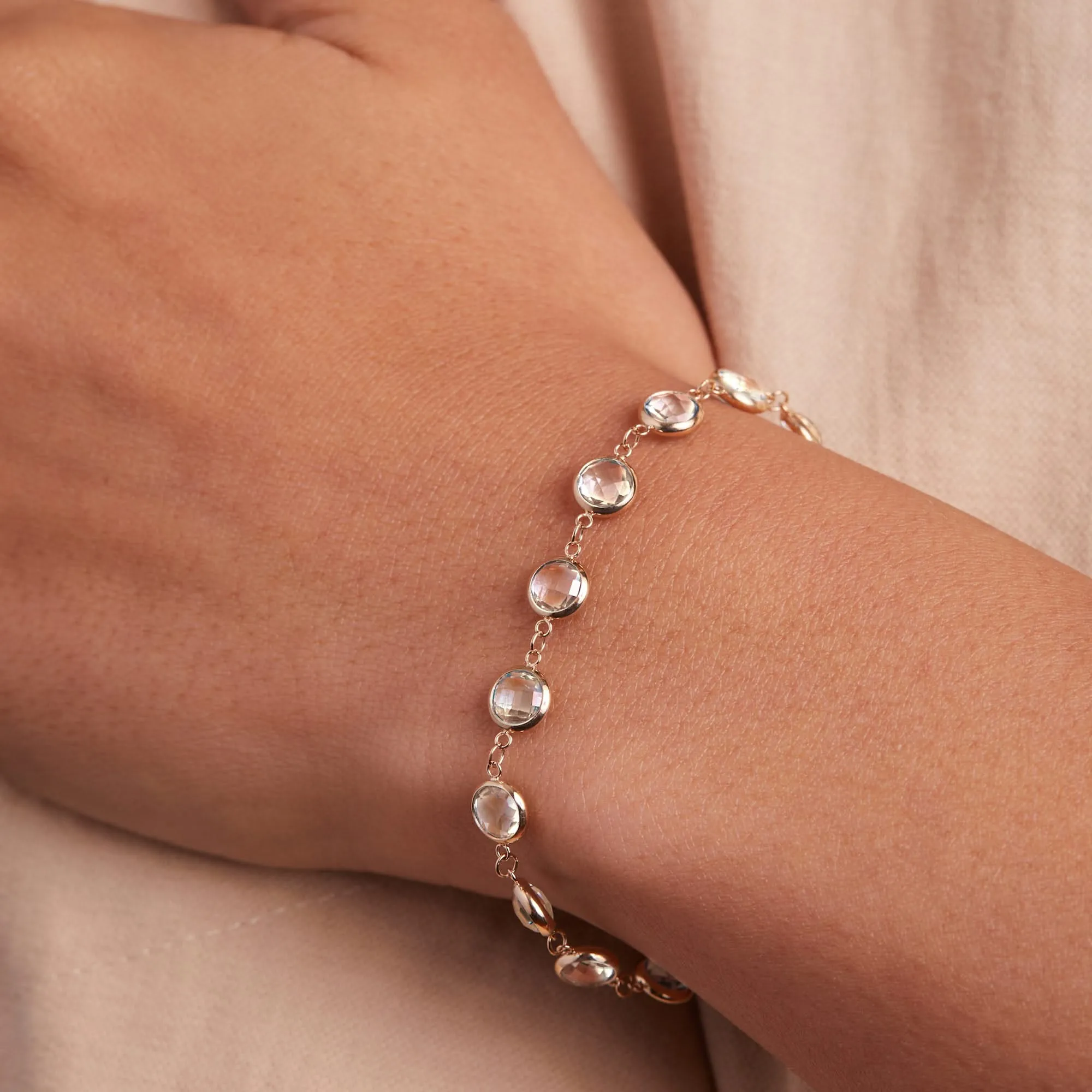 The Vault: Newport Grand White Topaz Bracelet, Yellow Gold Size Large sold by Haverhill product image thumbnail 3