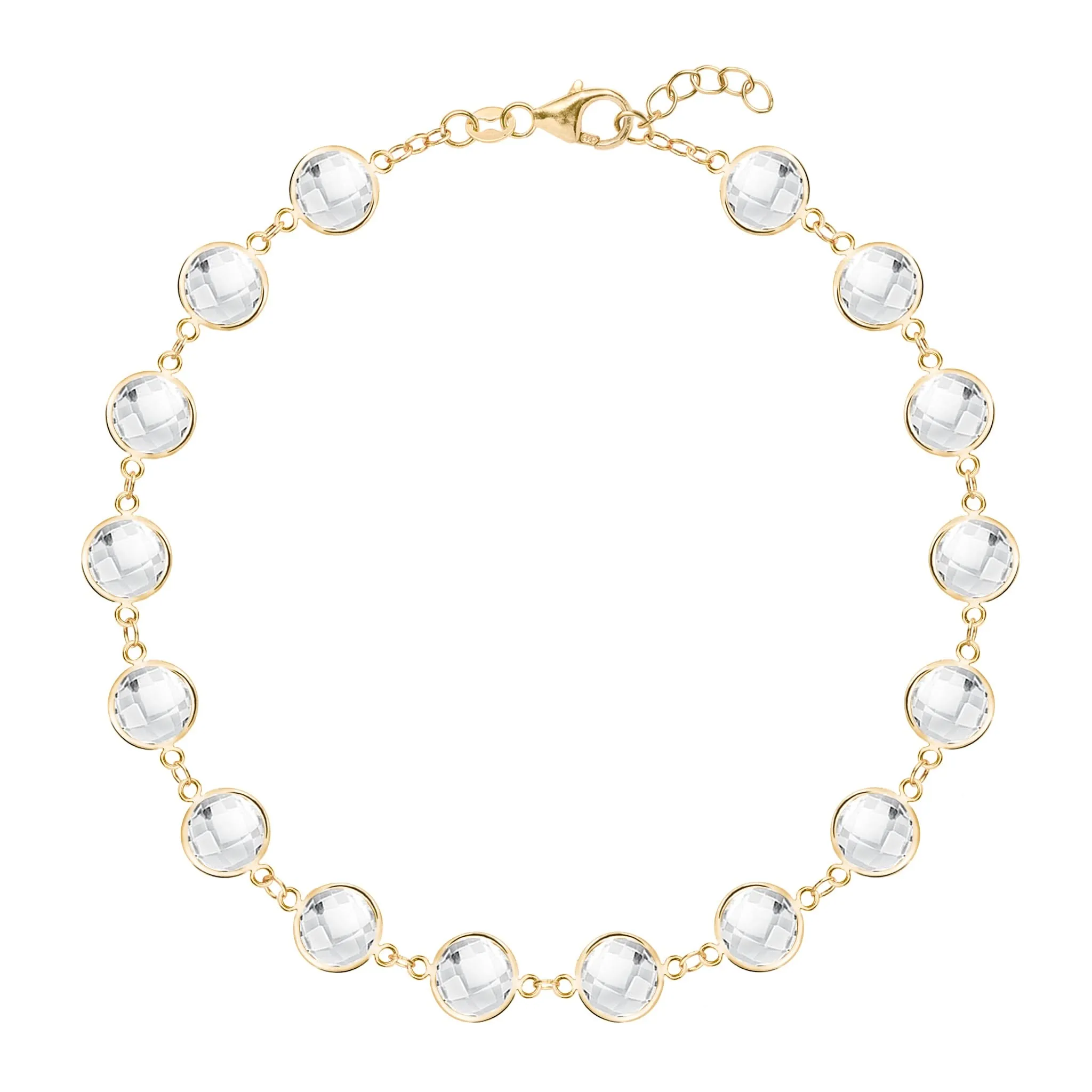The Vault: Newport Grand White Topaz Bracelet, Yellow Gold Size Large sold by Haverhill