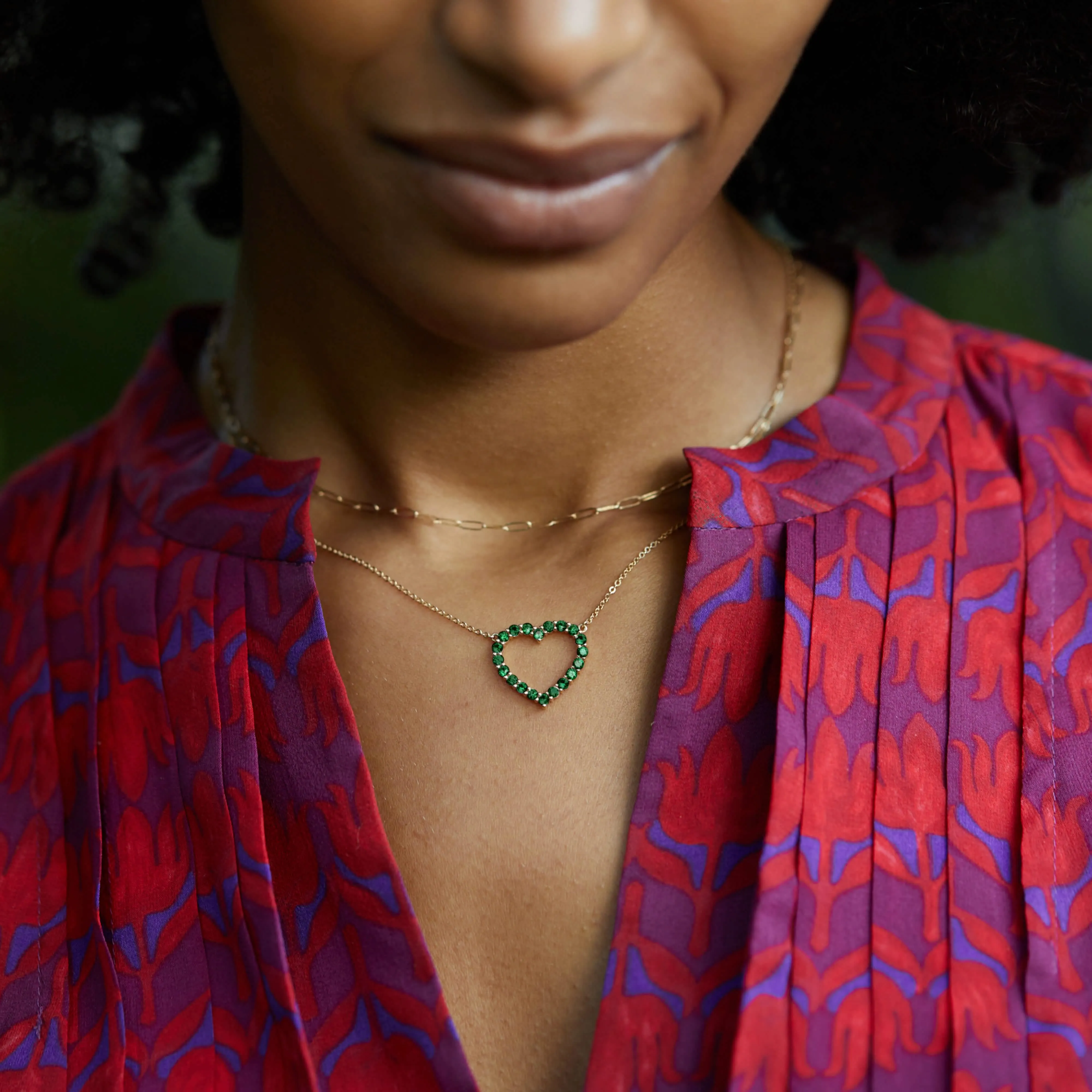The Vault: Rosecliff Heart Emerald Necklace, White Gold Size X Large sold by Haverhill product image thumbnail 3