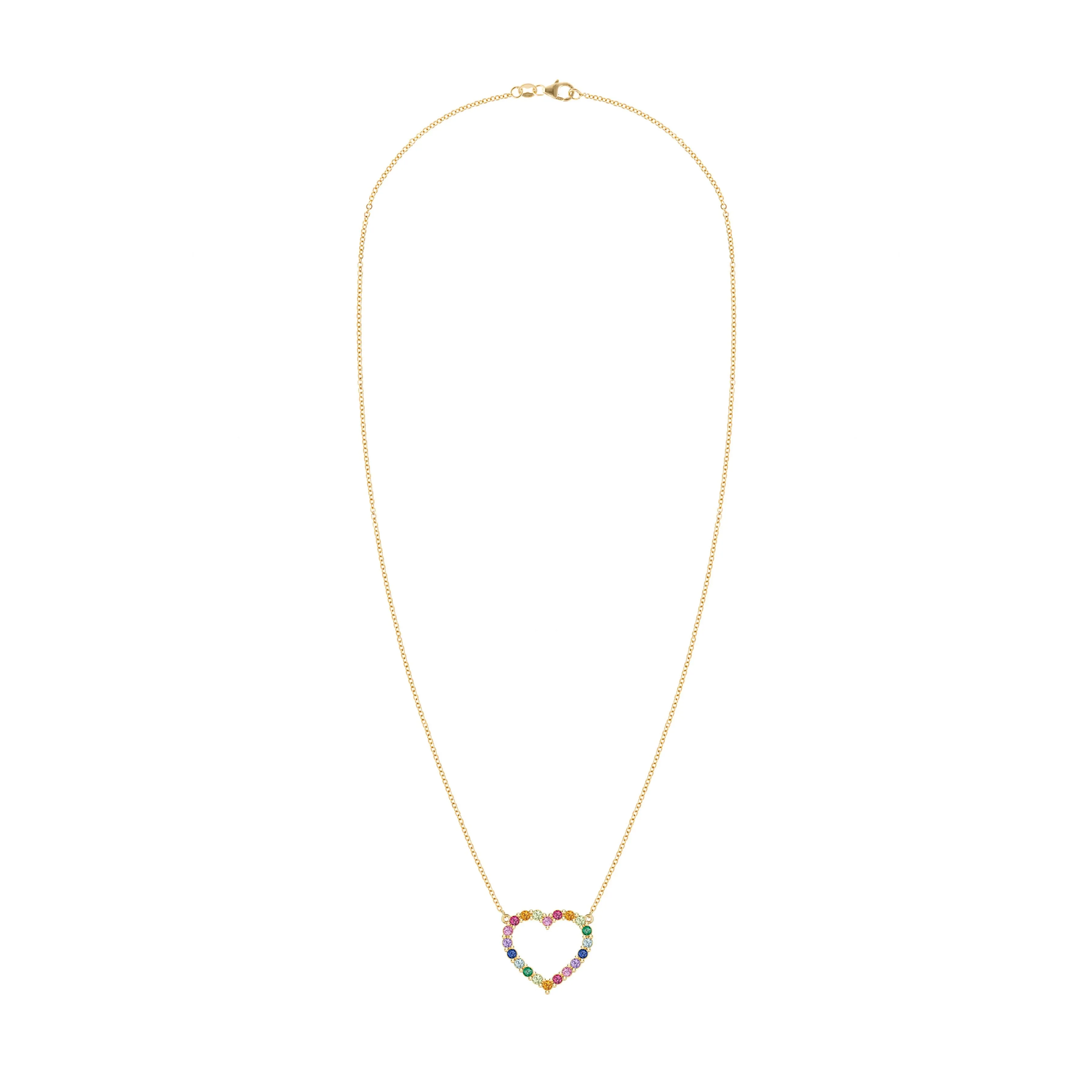 The Vault: Rainbow Rosecliff Heart Necklace, Yellow Gold Size Medium sold by Haverhill product image thumbnail 4