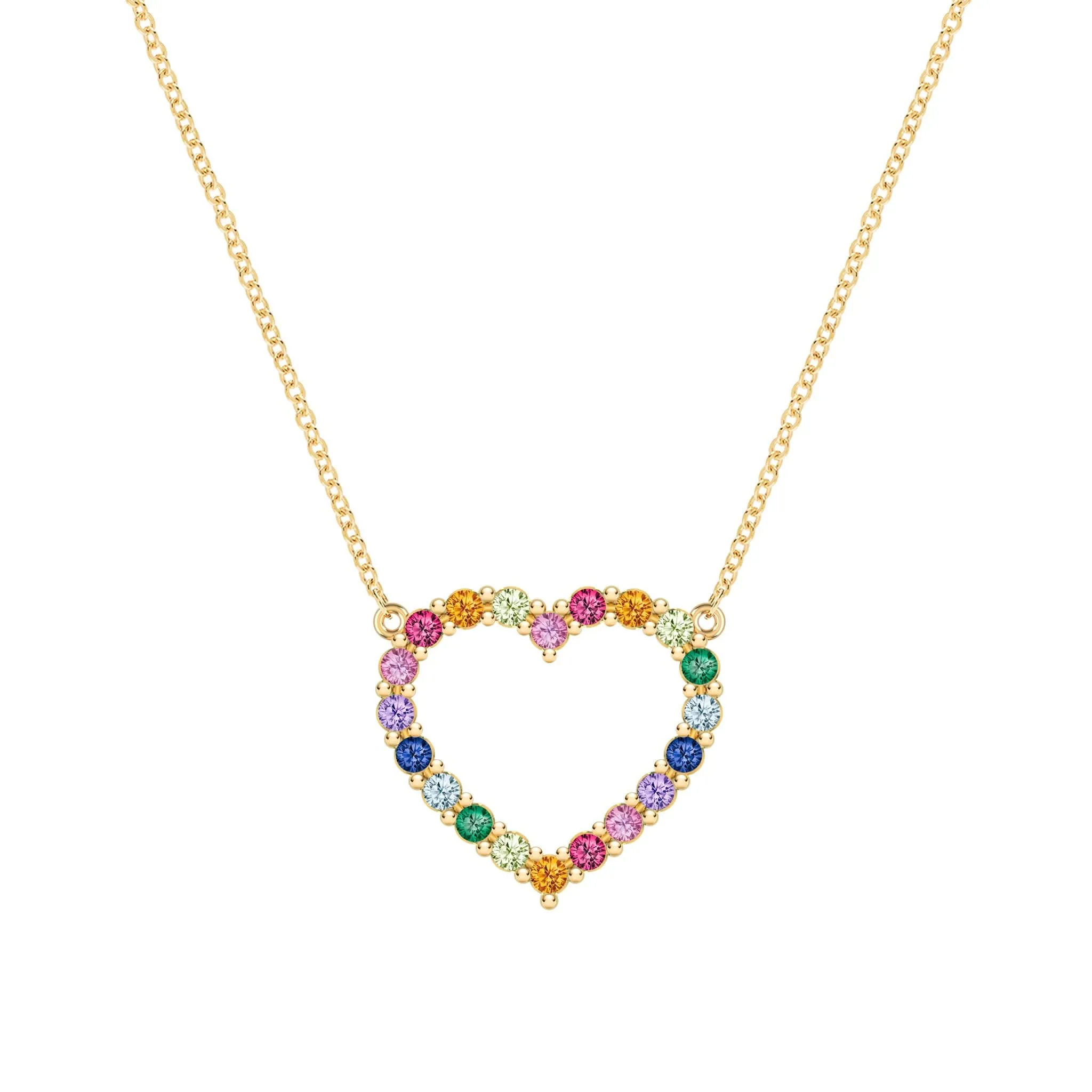 The Vault: Rainbow Rosecliff Heart Necklace, Yellow Gold Size Medium sold by Haverhill