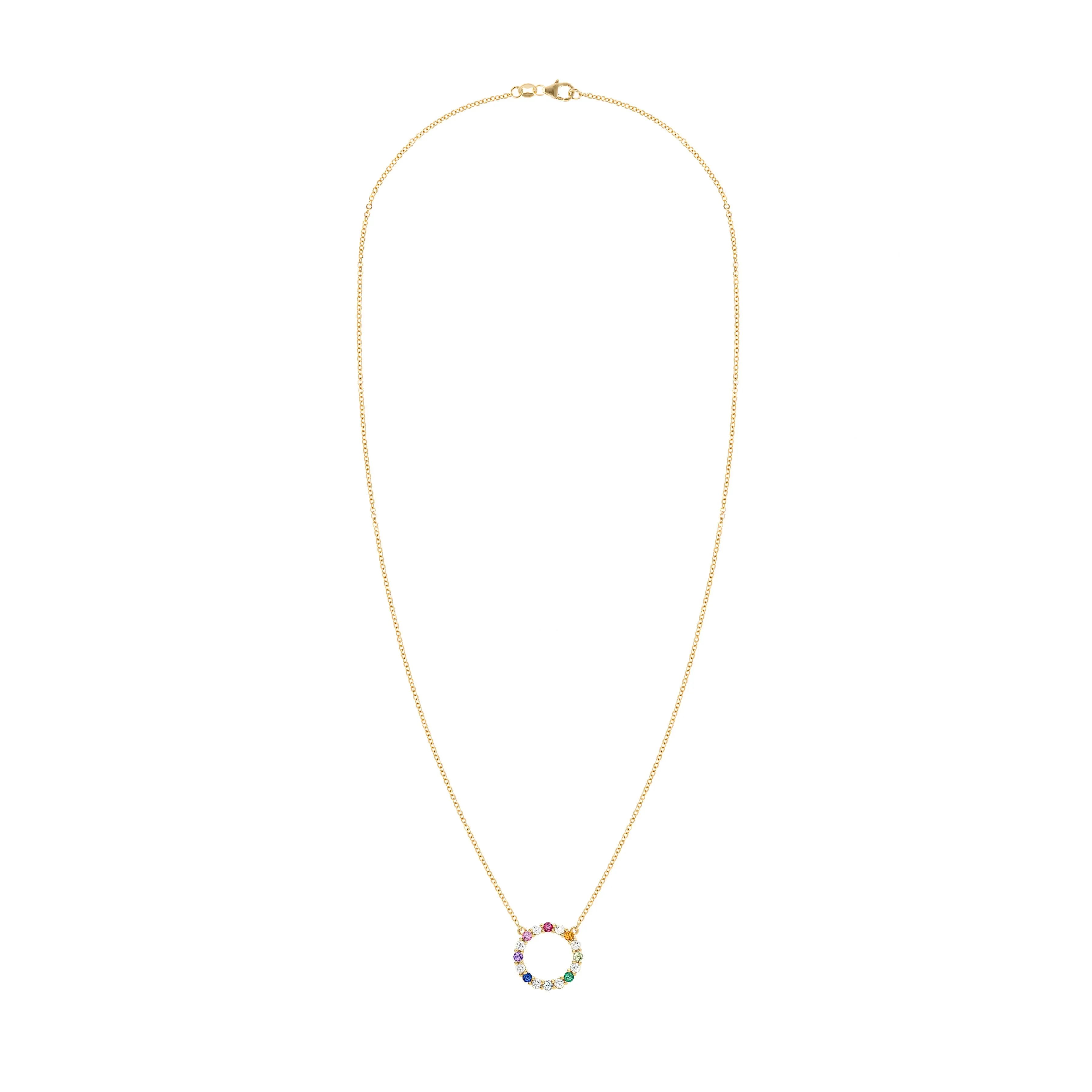 The Vault: Rainbow Rosecliff Circle Necklace with Diamonds, Yellow Gold Size Large sold by Haverhill product image thumbnail 5