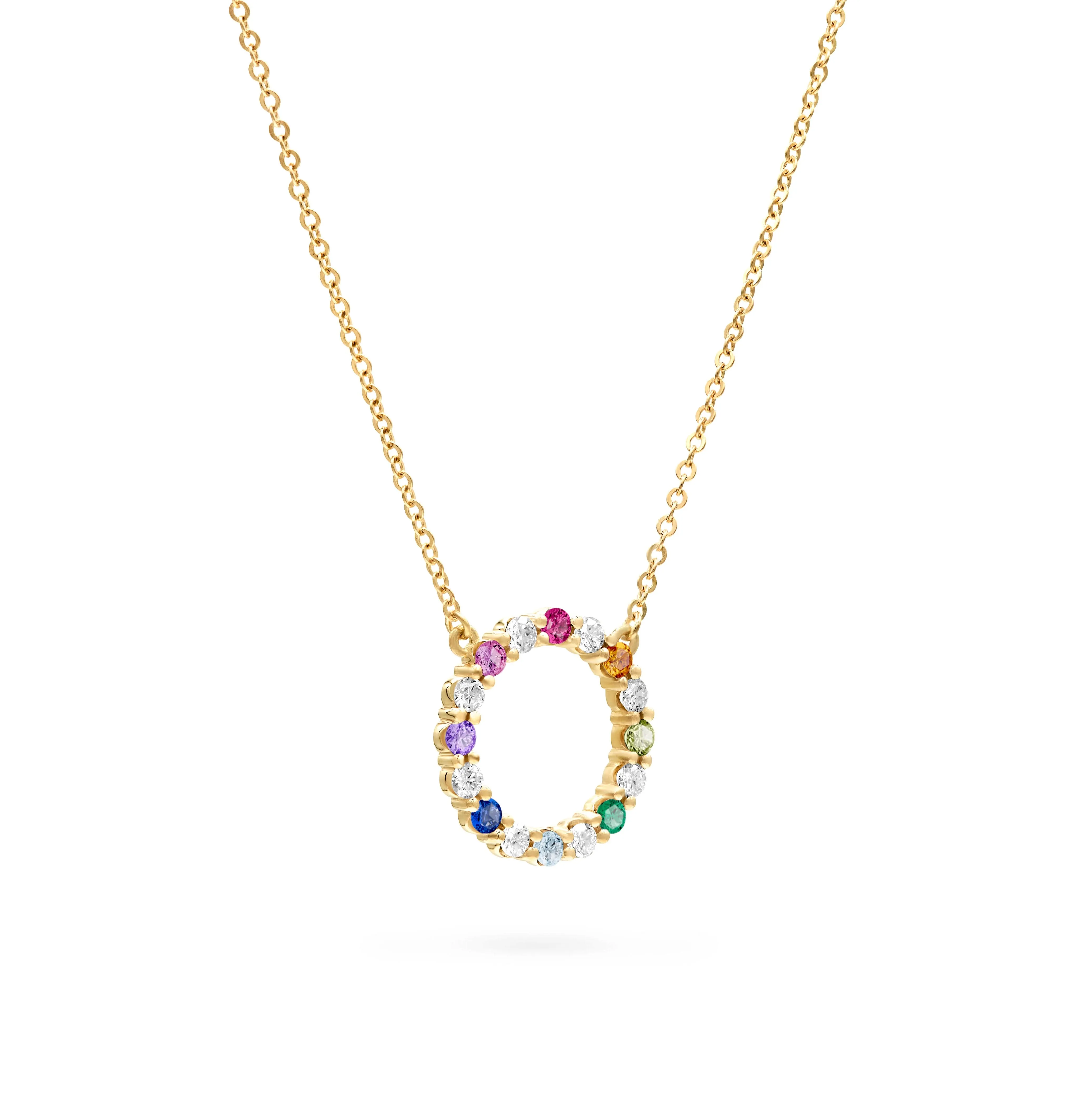 The Vault: Rainbow Rosecliff Circle Necklace with Diamonds, Yellow Gold Size Large sold by Haverhill product image thumbnail 4