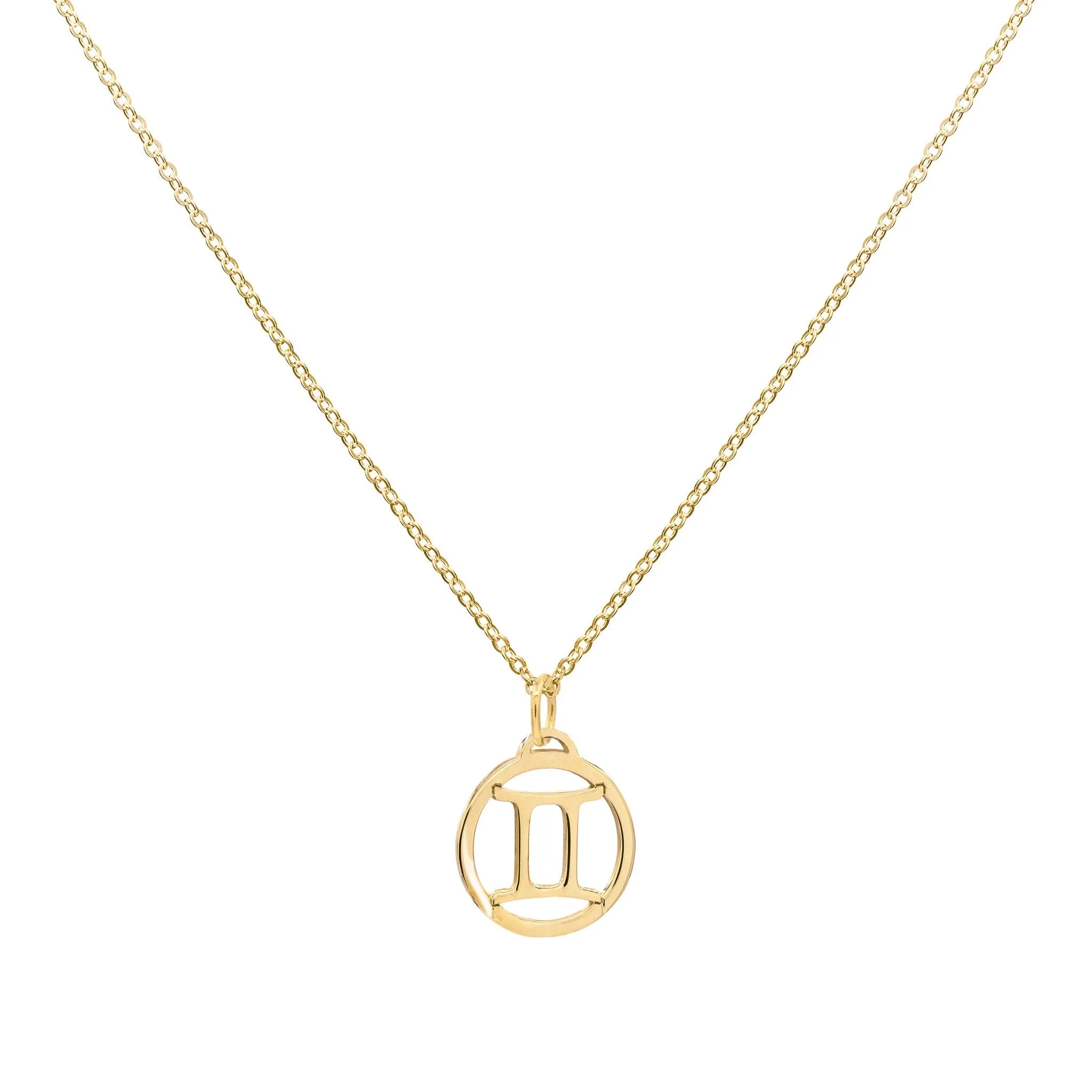 The Vault: Flat Gemini Pendant with Classic Chain, Yellow Gold sold by Haverhill