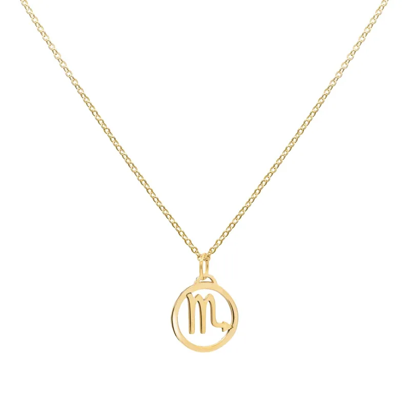 The Vault: Flat Scorpio Pendant with Classic Chain, Yellow Gold made by Haverhill
