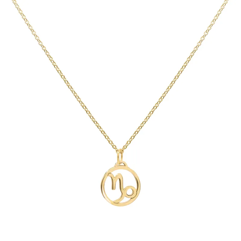 The Vault: Flat Capricorn Pendant with Classic Chain, Yellow Gold made by Haverhill