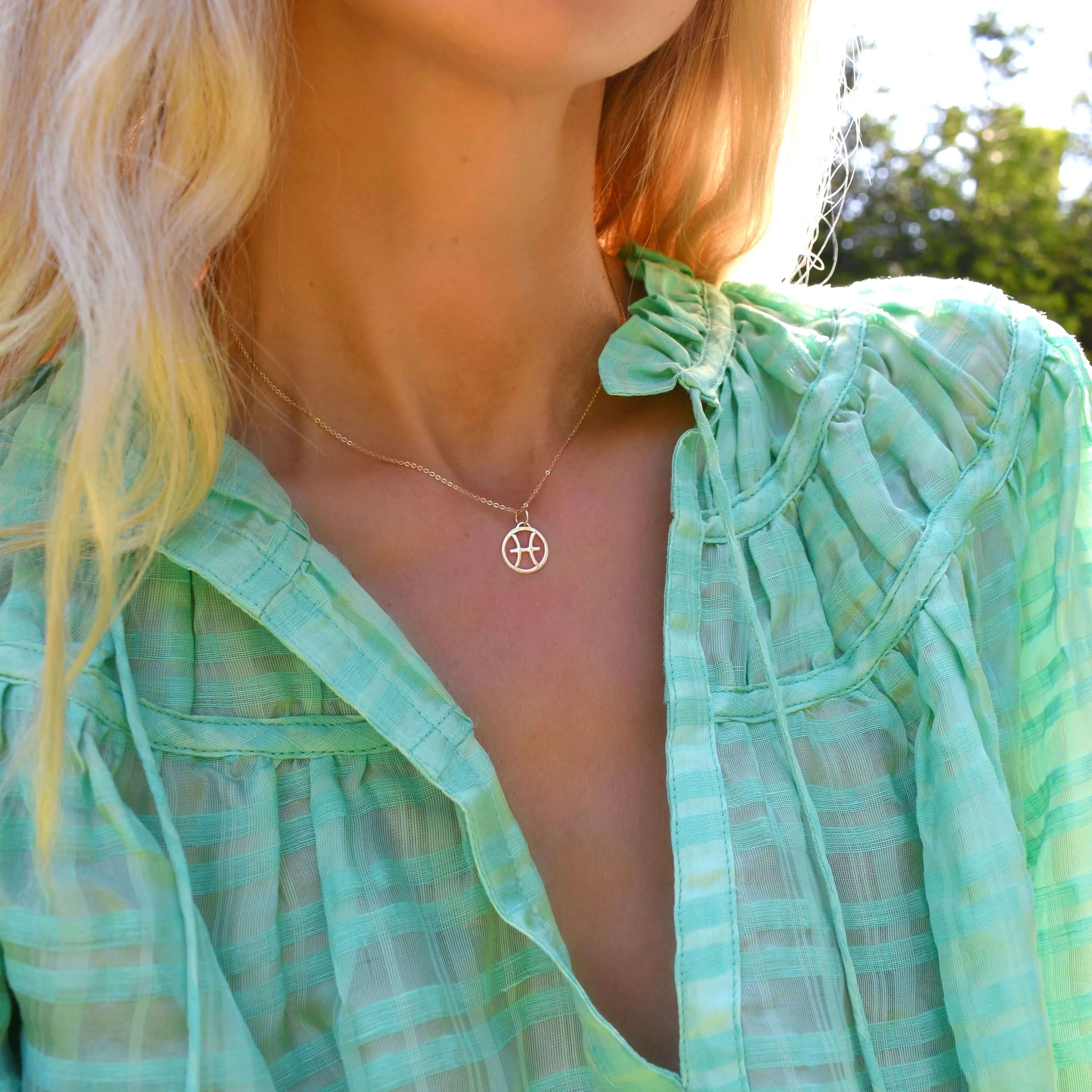 The Vault: Flat Pisces Pendant with Classic Chain, White Gold sold by Haverhill product image thumbnail 2