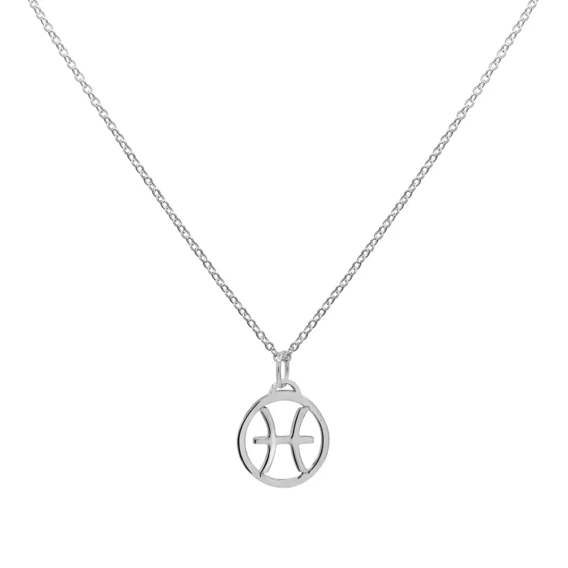 The Vault: Flat Pisces Pendant with Classic Chain, White Gold made by Haverhill