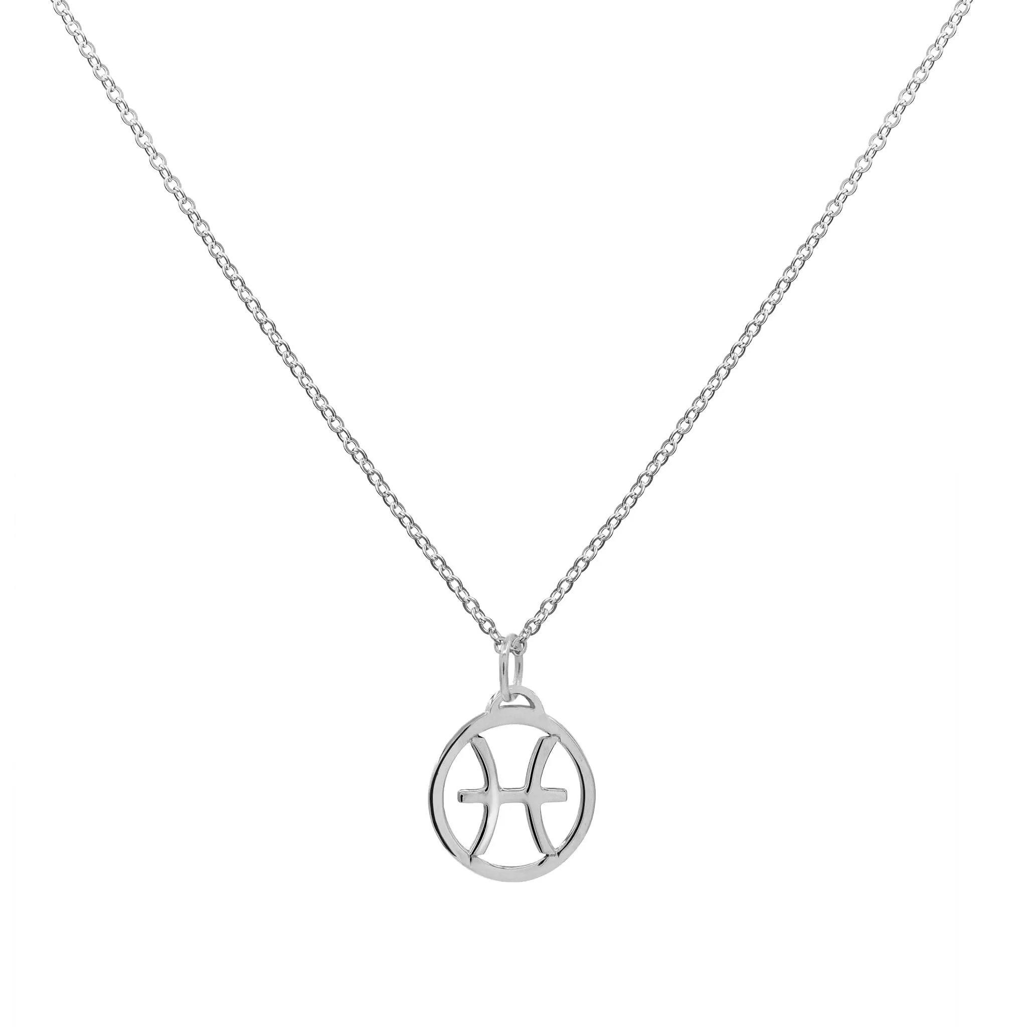 The Vault: Flat Pisces Pendant with Classic Chain, White Gold sold by Haverhill