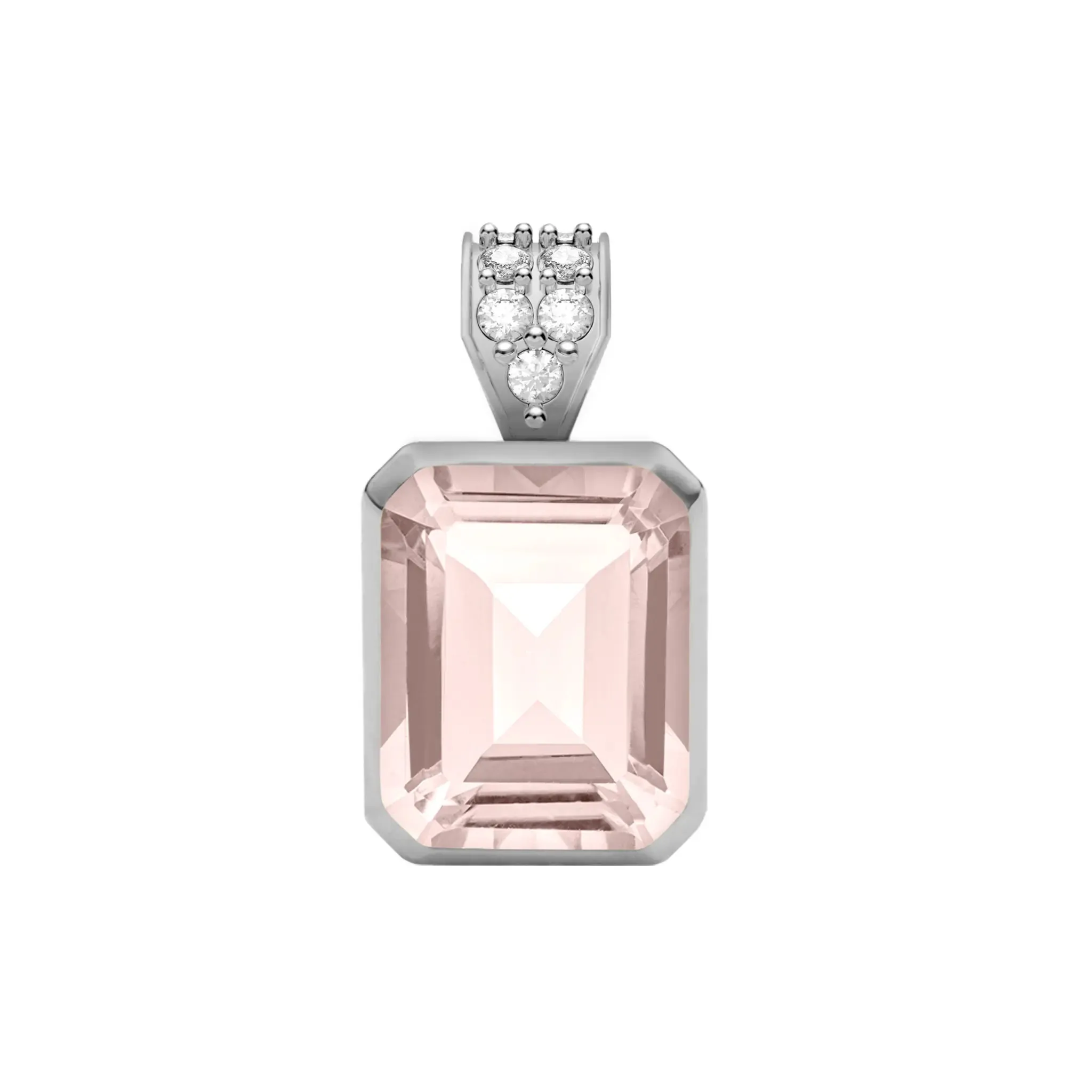 Warren Blush Sapphire Pendant with Diamond Bail in 14k Gold (October) sold by Haverhill product image thumbnail 4