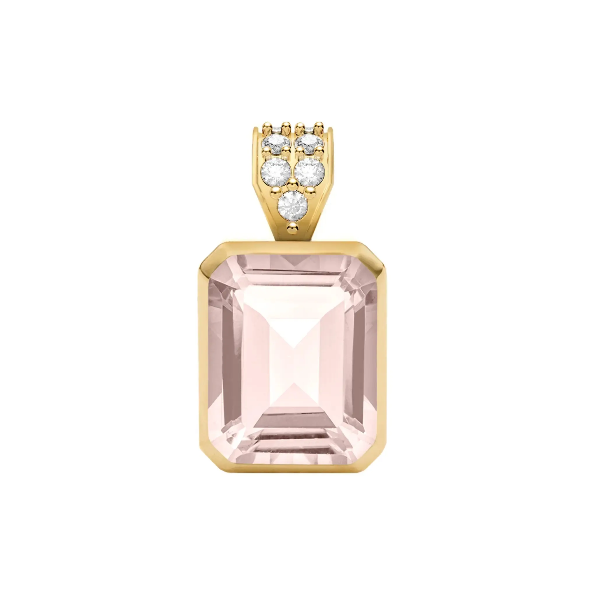 Warren Blush Sapphire Pendant with Diamond Bail in 14k Gold (October) sold by Haverhill