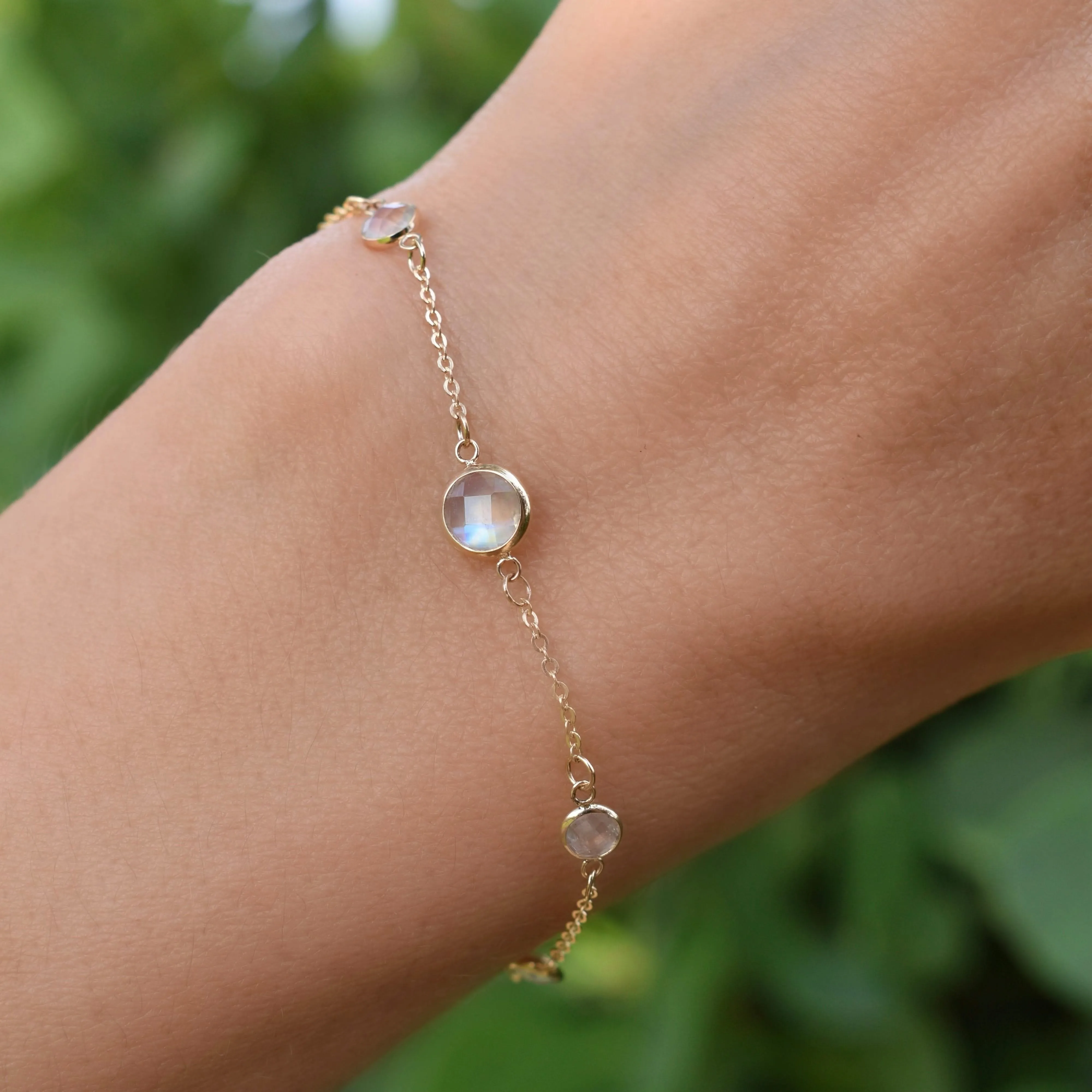 The Vault: 1 Grand & 4 Petite Moonstone Bracelet, Yellow Gold Size Medium sold by Haverhill product image thumbnail 3