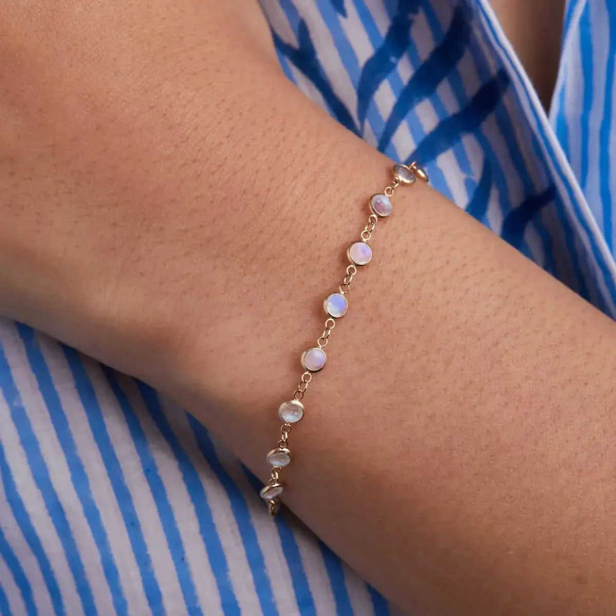 The Vault: Newport Moonstone Bracelet, Yellow Gold Medium sold by Haverhill product image thumbnail 3