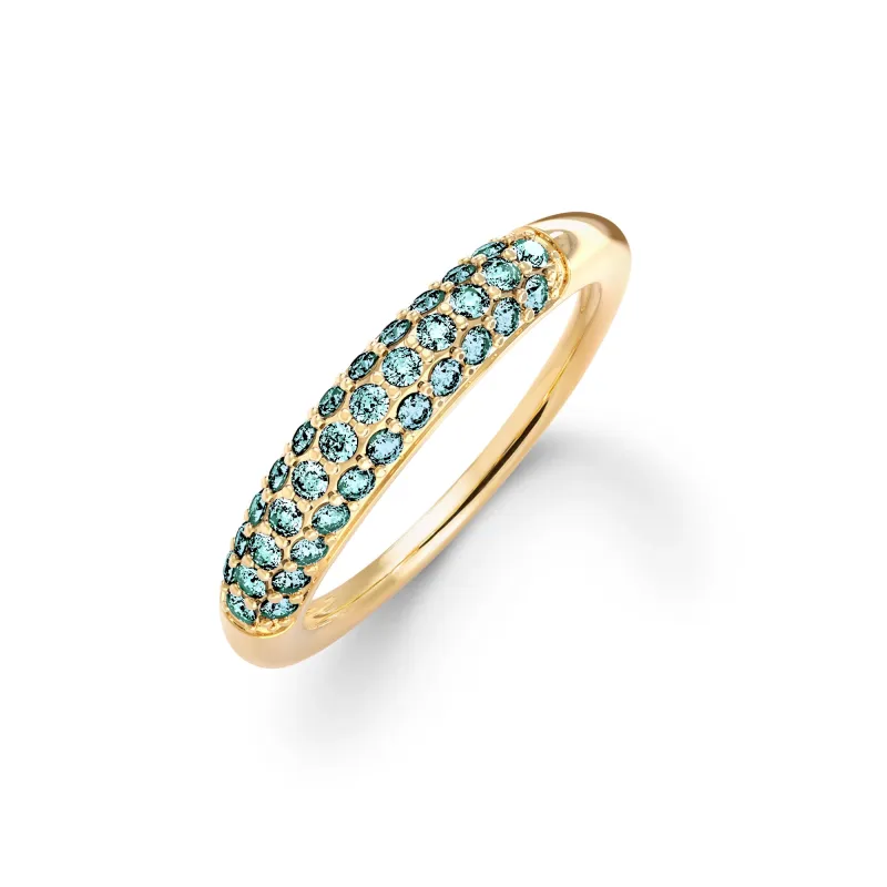 Adelaide Pavé Marine Diamond Ring in 14k Gold made by Haverhill