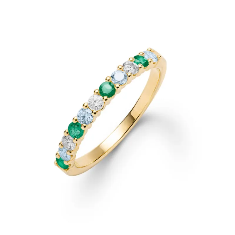 Personalized Rosecliff Birthstone Stackable Ring in 14k Gold sold by Haverhill