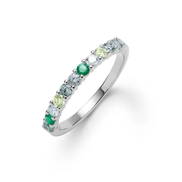 Personalized Rosecliff Birthstone Stackable Ring in 14k Gold sold by Haverhill