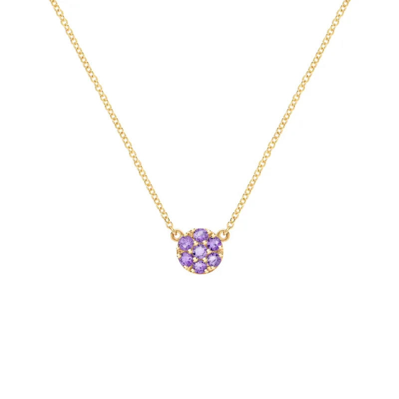 Rosecliff Amethyst Mini Necklace in Solid 14k Gold (February) sold by Haverhill