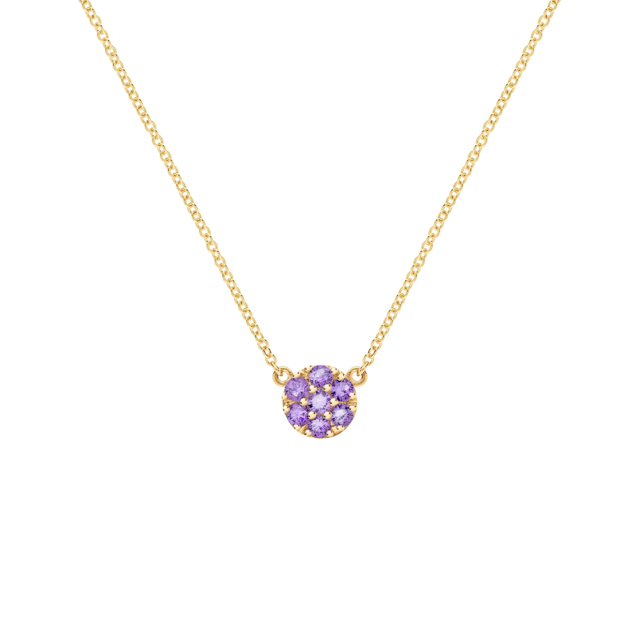 Rosecliff Amethyst Mini Necklace in Solid 14k Gold (February) sold by Haverhill