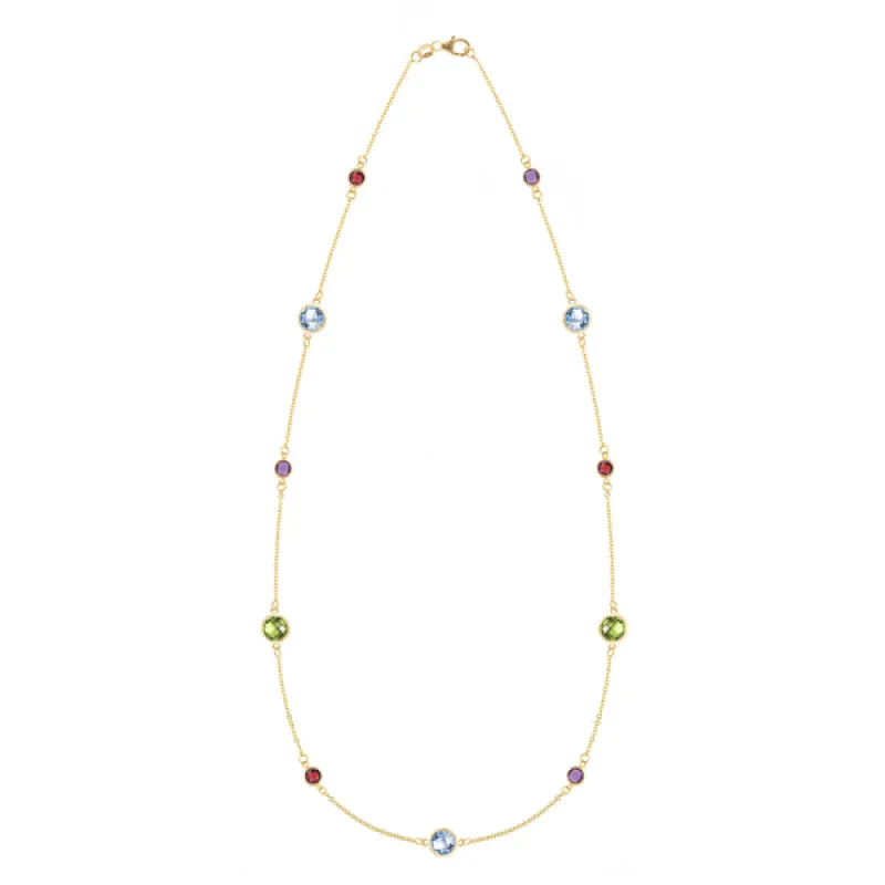 Personalized Bayberry Grand & Classic 11 Stone Necklace in 14k Gold sold by Haverhill