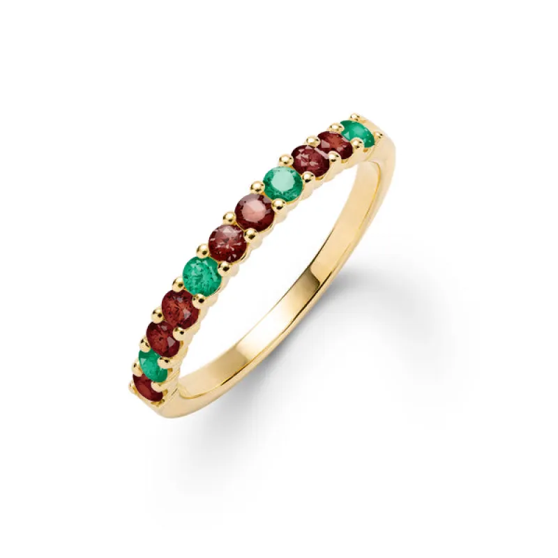 Personalized Rosecliff Birthstone Stackable Ring in 14k Gold sold by Haverhill