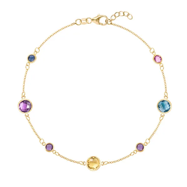 Personalized Bayberry Grand & Classic 7 Stone Bracelet in 14k Gold sold by Haverhill