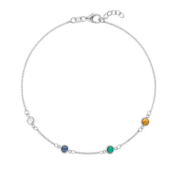 Personalized Classic 4 Birthstone Bracelet in 14k Gold sold by Haverhill