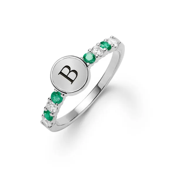 Personalized Rosecliff Letter Ring in 14k Gold sold by Haverhill