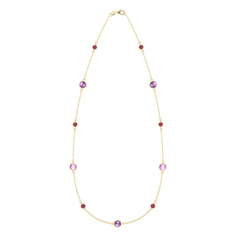 Personalized Bayberry Grand & Classic 11 Stone Necklace in 14k Gold sold by Haverhill