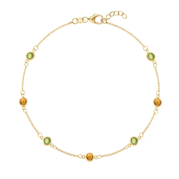 Personalized Classic 7 Birthstone Bracelet in 14k Gold sold by Haverhill