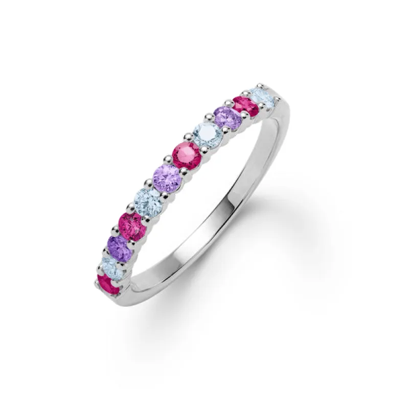 Personalized Rosecliff Birthstone Stackable Ring in 14k Gold sold by Haverhill