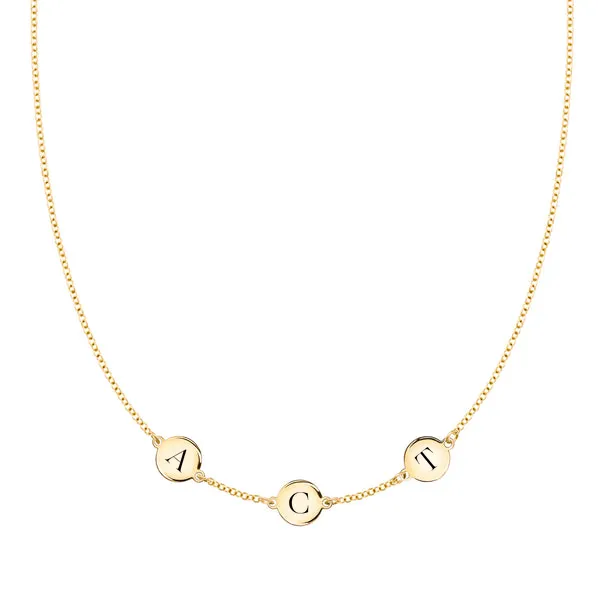 Personalized 3 Letter Necklace in 14k Gold (Single Spacing) sold by Haverhill