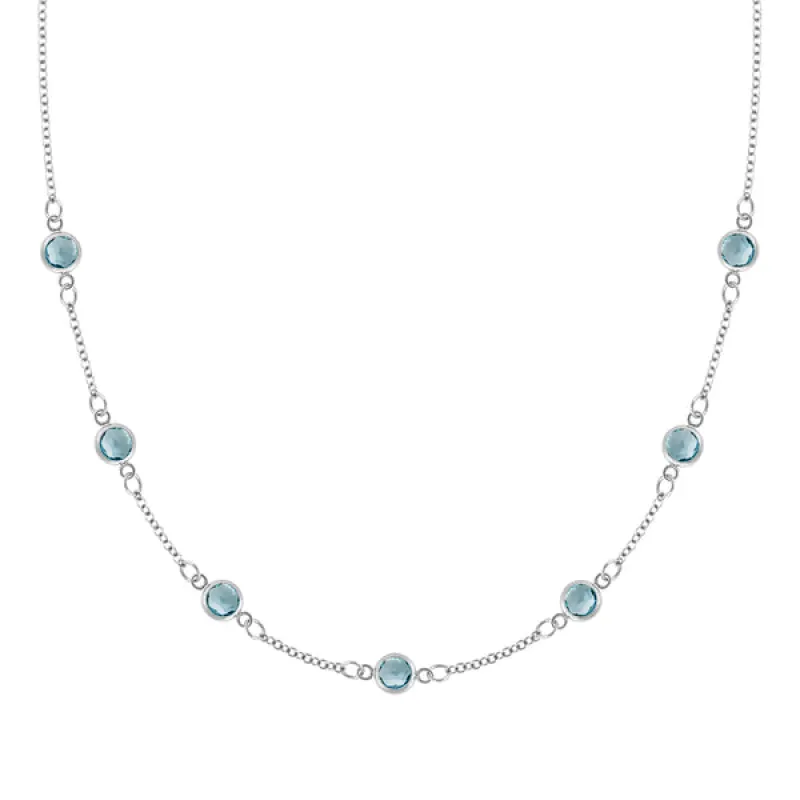 Personalized Classic 7 Birthstone Necklace in 14k Gold sold by Haverhill