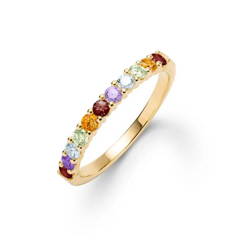 Personalized Rosecliff Birthstone Stackable Ring in 14k Gold sold by Haverhill